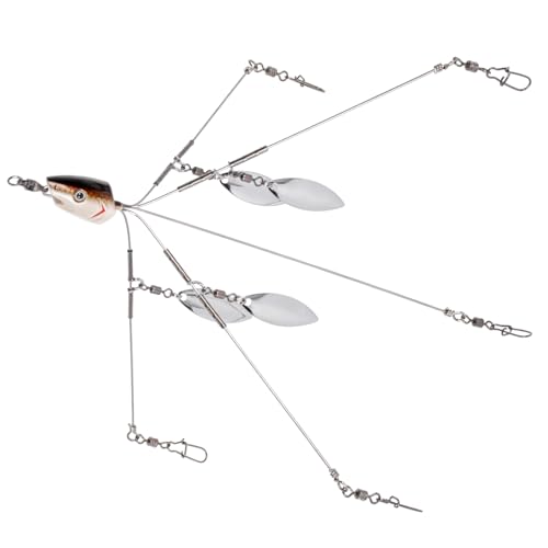 SF 4/8 Blades Alabama Rigs Umbrella Fishing Rigs Lure for Bass Fishing Bait Rigs 9.1inches/23cm 4 Blades-1