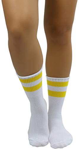 Image of ToBeInStyle Women's Acrylic Ankle Hi With Double Stripe Top Crew Fun Athletic Socks