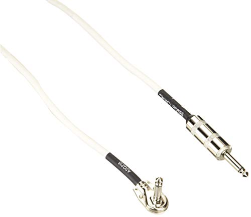 Fender Hendrix Voodoo - Cable de instrumento en espiral para niños, recto/ángulo, blanco, 30 pies