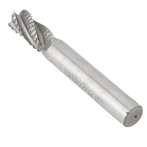 4 Flute End Mill CNC Router Bits High Speed Steel Carbide Square Nose Cutter 10mm/0.4in Diameter x 75mm/3in Length Straight Shank Power Milling Machine