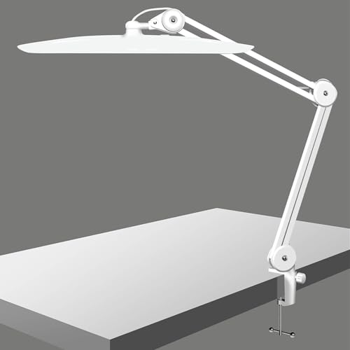 Image of 3500 Lumen Led Nail Desk Lamp, 38W Nail Tech Light Dimmable Task Lamp for Home Office Beauty Salon Workbench, Shadowless Nail Desk Light - 20 Inches Luxury White (Universal Manicure Table Clamp)