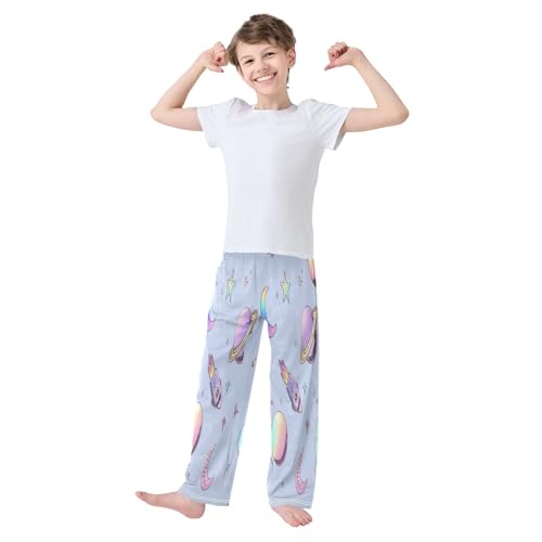 Glitter Planet Space Pajama Pants Soft Lounge Sleepwear PJ Bottoms with Elastic Waist Ages 6–14 Years3