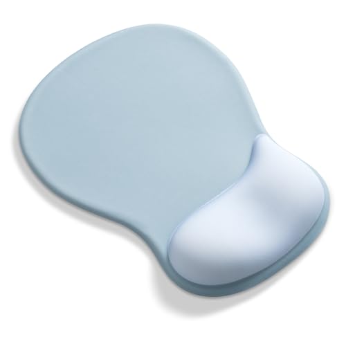 AOKSUNOVA Tapis de Souris Ergonomique avec Repose-Poignet - avec Coussin en Gel - Ergonomique - avec Repose-Poignet - Gris/Bleu
