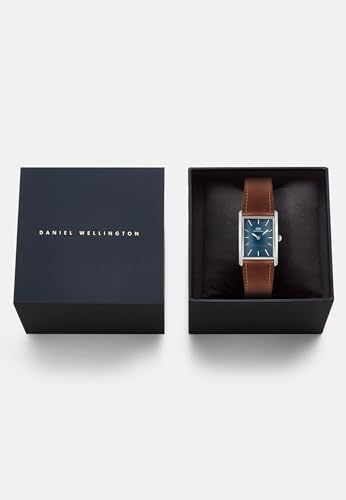 Image of Daniel Wellington Bound 35x24mm Guilloche Silver - Men Watch Stainless Steel Leather Strap Watch