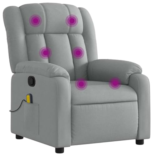 Sillón reclinable con masaje Gris claro miniatura 1