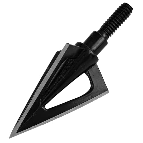 Leemui Stainless Steel Hunting Archery Broadheads Blades Grain Screw-In Arrow Heads Tips Compatible With Traditional Bows Archery Broad Crossbow Recurve (Mgq5-Black-12Pcs) #TOP2