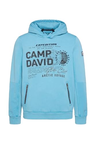 Camp David Herren Hoodie im Materialmix mit Zippertaschen Power Blue, XXL Camp David Herren Hoodie im Materialmix mit Zippertaschen Power Blue, XXL