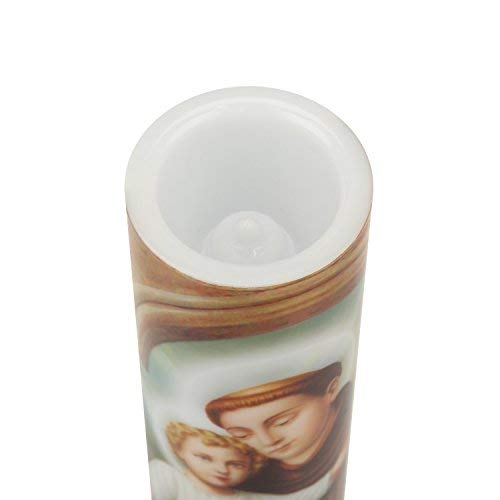 The Saints Collection Saint Anthony Led Flameless Devotion Prayer Candle, Religious Gift, 6 Hour Timer For More Hours Of Enjoyment And Devotion! Dimensions 8.1875" X 2.375" #TOP1