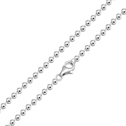 VENICEBEE® Sterling Silver Solid 925 Chain Necklaces Ball Dog-Tag Military Medical ID Necklace Box Chains 24"-28" Length + Velvet Pouch, Polishing Cloth - HYPOALLERGENIC LEAD-FREE NICKEL-FREE METAL2