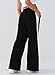 YIPINK Women's Wide Leg Sweatpants Baggy Fit - Cotton Side Striped Track Pants with Pockets,High Waisted Straight Leg Pants Black