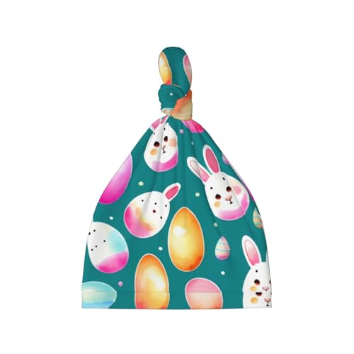 Baby Beanie Shy Rabbit Faces Knotted Hat - Soft, Warm, Comfortable, Headwear for Newborns, 0-6 Months Black