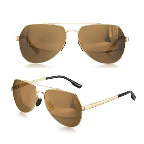 LUENX Aviator Sunglasses for Men Women Polarized New Shades Large Metal Frame - UV 400 Protection2