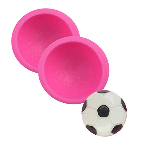 DUBENS 2 moldes de silicona con forma de pelota de fútbol, para hacer jabón, fondant, azúcar, para hacer manualidades, decoración de tartas, herramientas de horneado Cover