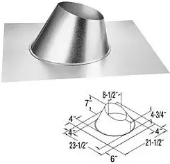 M&G DuraVent 58DVA-F6 5" x 8" Galvanized Adjustable Roof Flashing