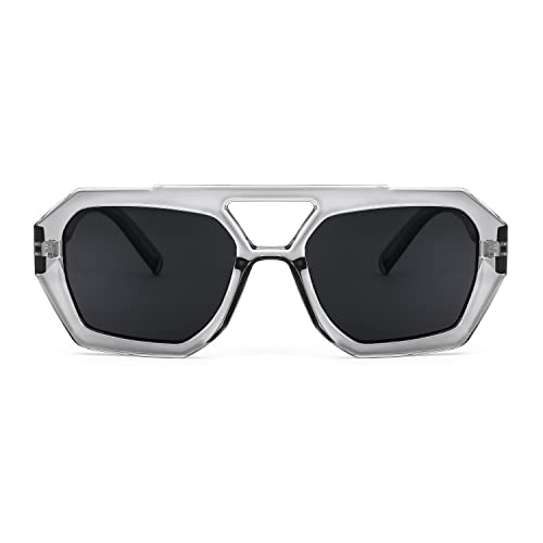 FEISEDY Vintage Square 70s Flat Pilot Sunglasses Women Men Fashion Sunnies B4108 — view 2