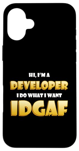 Developer IDGAF Funny Occupational Hacker Costume Coder Dev �X�}�z�P�[�X iPhone 16 Plus �p