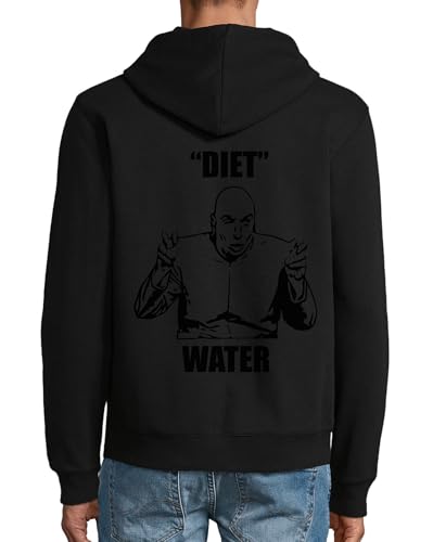 Sweat à capuche zippé noir en coton avec slogan pour homme