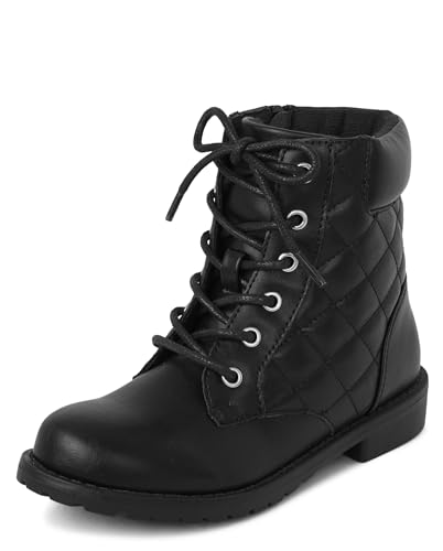 Best Winter Boots for Little Girls: Cozy & Stylish Options 11 The Children's Place,Girls Lace Up Combat Boots,Big Kid,3