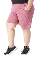 CUPID Women Plus Size Printed Cotton Comfortable Barmuda/Shorts for Sports, Yoga, Daily Use Gym, Night Wear, Casual Wear for Ladies_Mauve_4X-Large