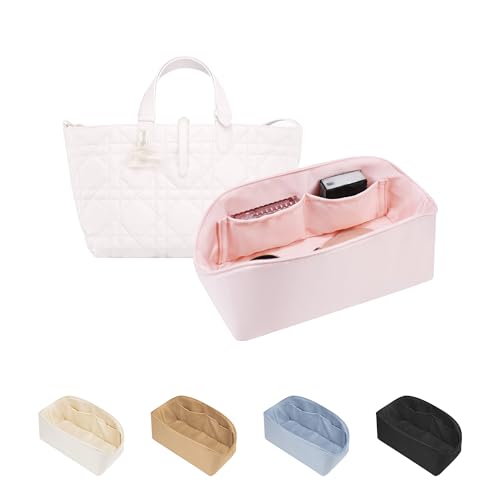 Image of Purse Organizer Insert for Dior Toujours Small Bags, Satin Luxury Bag Insert, Lightweight & Portable Purse Shaper with Pockets, Ideal for Travel, Shopping, and Daily Use(Pink, Toujours S)