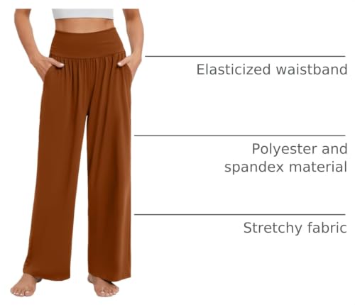 Image of Gracyoga Wide Leg Yoga Pants for Women Casual Loose Cozy Sweatpants High Waisted Lounge Pajama Flowy Pants With Pockets