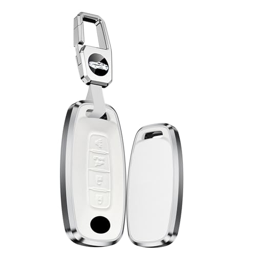 Key Case Cover 4 Bouton pour Nissan Pathfinder aluminium et cuir