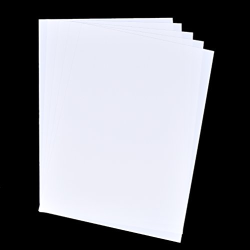 Kesheng 5pcs Plástico Mágico Blanco Imprimible 21x29,7cm para Manualidades de Llavero Pendientes Arte de Encogimiento