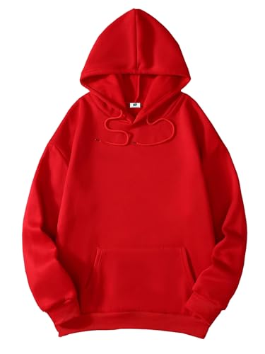Image of SXV STYLE Hooded Pullover Solid Plain Unisex Cotton Oversized Baggy Sweatshirt Hoodie