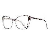 JFXQDR Gafas Filtro Luz Azul para Mujer, de Gran Tamaño y Moderno Estilo Ojo de Gato para Gaming y Ordenador, Anti-Fatiga Visual y Protección UV RF6204 (Leopardo)