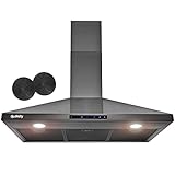 AKDY 36 in. 343 CFM Convertible Wall Mount Range Hood Touch Controls,LED Lights,Carbon Filters in...