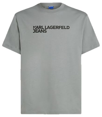 KARL LAGERFELD JEANS, Men's, Regular Short Sleeve Essential Logo Tee, Regular Fit, Grey, XS