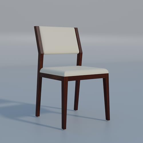 Image of MURALICRAFT Sheesham Wood 45 Inch Dining Table 4 Seater | Four Seater Dinning Table Set with 4 Upholstered Dining Chairs | Chair: Curved Design | Dining Room Sets for Restaurants | Walnut Finish