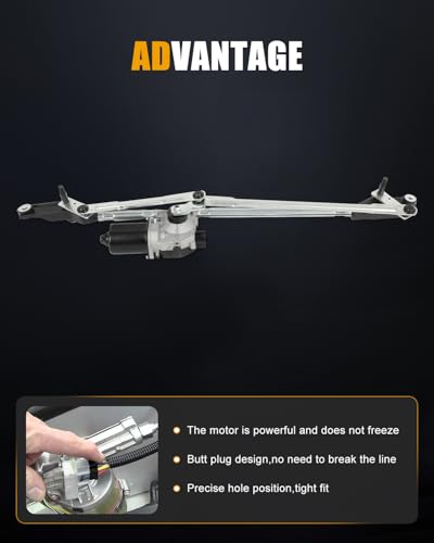 Image of ROADFAR Front Wiper Motor with Linkage Assy Replacement for 2004-2007 for Buick for Rainier,2002-2005 for Chevrolet for Blazer 12487689;15094704l;15214343 Wiper Motor 8 Pins