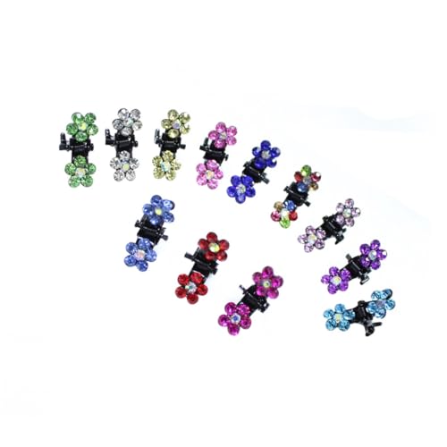Mini griffe à cheveux et épingles fleur en cristal pour tresse fille