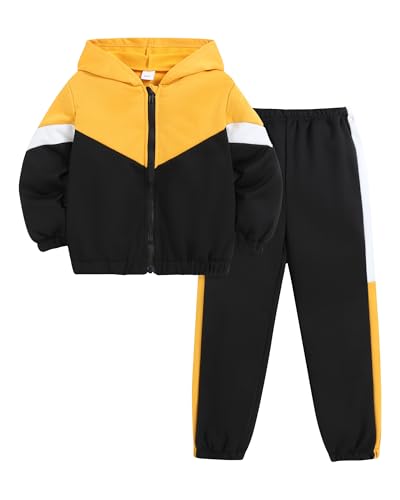 Boys Clothes Fall Winter Outfits, Hoodies Workout Sweatshirt Sweatsuit Sweatpants Tracksuit for Kids Size 5-12T