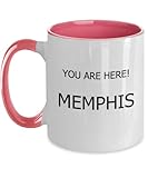 You Are Here! Memphis Mug - Local Souvenir Two Tone, 11oz, Pink