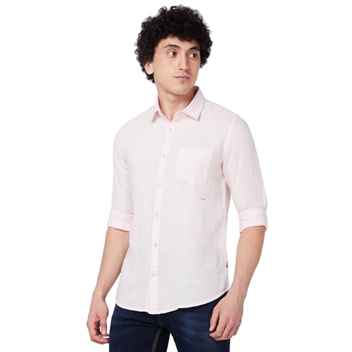 Image of Spykar Men's Regular Fit N /A Full Sleeve Solid Casual Shirts