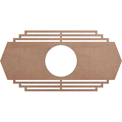Ekena Millwork 16"W x 8"H x 4 1/4"ID x 3/8"T Chrysler Wood Fretwork Pierced Ceiling Medallion, Wood (Paint Grade)
