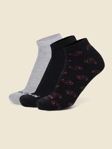 Image of Levi's LS304 Men's Compact Cotton Stretch Ankle Low Cut Socks (Pack of 3)