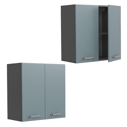 Vicco Raul Wall Cabinet in Blue-Grey, 60 cm - Perfect for Modular Kitchen Systems - Image 5