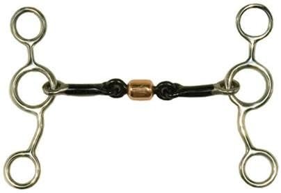 Metalab Stainless Steel Junior Cow Horse Roller Dog Bone Gag Bit - Stainless Steel - 5 3/8"