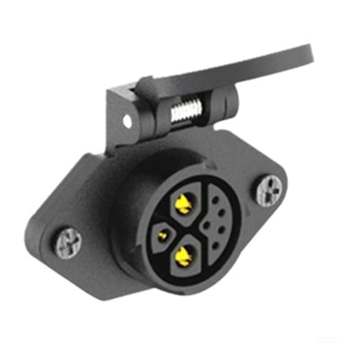 PureBowlic Conector de almacenamiento de energía IP67 M23 2+1+5 pines 50A 500V macho hembra Push Pull para sistema de batería industrial de vehículos de nueva energía Negro (A)