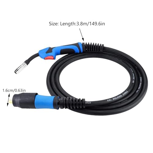 Torche MIG 180A blindée au gaz avec câble flexible de 3,8m