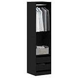 vidaXL Armario Roble Negro 50 x 50 x 200 cm Madera contrachapada, Organizador de Ropa Funcional