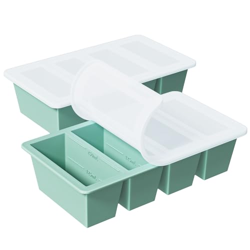 Silicone Freezer Tray for Sauce Cube: GGOW Silicone Freezing Tray for Soup Storage - Freeze 250mL 125mL Souped Broth Portion