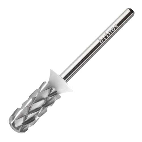 HYTOOS 5XC Safety Nail Drill Bits, Small Rounded Barrel, 3/32 Shank Carbide Nails Bit for Righties, Electric Drills Accessories, Fast Remove Manicure Art Thick Gel (5XC, Small Barrel)