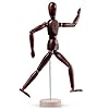 Falling in Art 12Inch Drawing Mannequin, Wooden Human Model for Art Creation, Brown