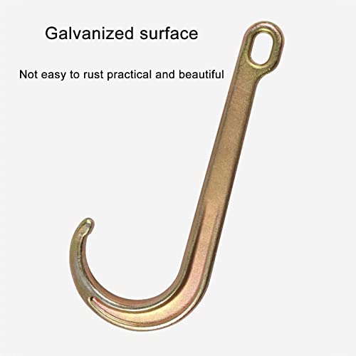 Gancho en J resistente para cadena de remolque, gancho de recuperación galvanizado 4T con vástago largo, eslabón de seguridad de acero de grado industrial para remolque automático y rescate de