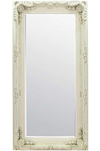 Gallery Carved Louis Leaner Mirror Cream 69x35.5 BL-5055299411834, 175 x 89, Beige