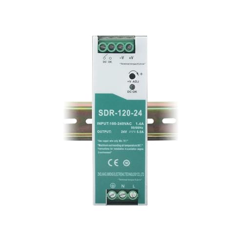RWRAPS hutschienen-netzteil SDR-120-48 100-240 AC auf 48 V 2,5 A 120 W DIN-Schienen-Netzteil (Size : 24V, Color : 120W)